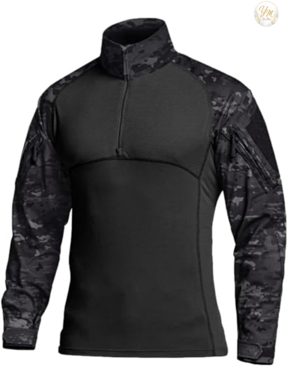 Men's Tactical Combat Shirt 1/4 Zip Long Sleeve Ripstop Military Training Top